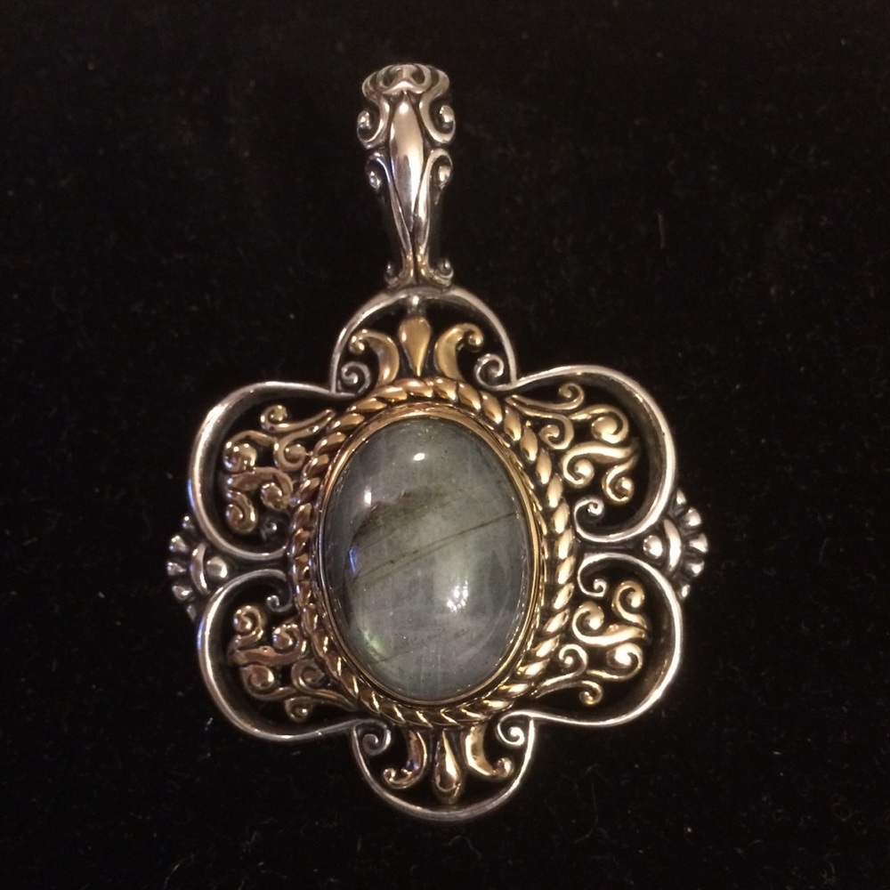 Labradorite sterling/brass enhancer.